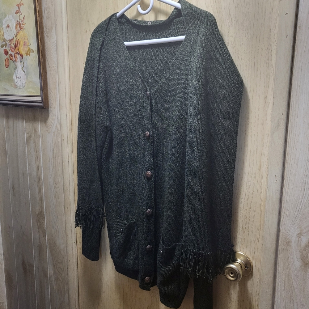 Womens green cardigan